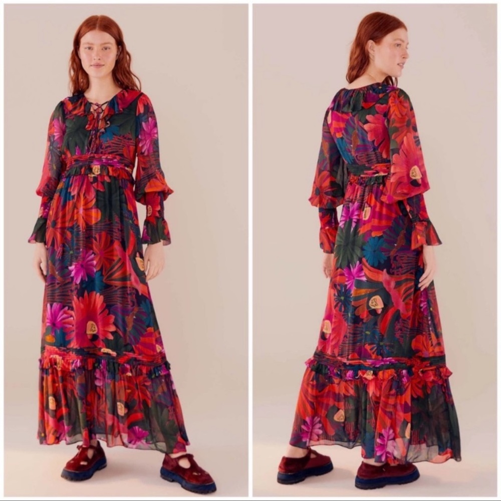 COPY - NWT Farm Rio Bird Flowers Maxi Dress - Size XS